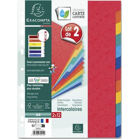 Exacompta 2x2 intercalaires 210x297