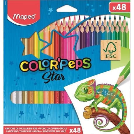 Maped 48 crayons de couleur en  pochette carton