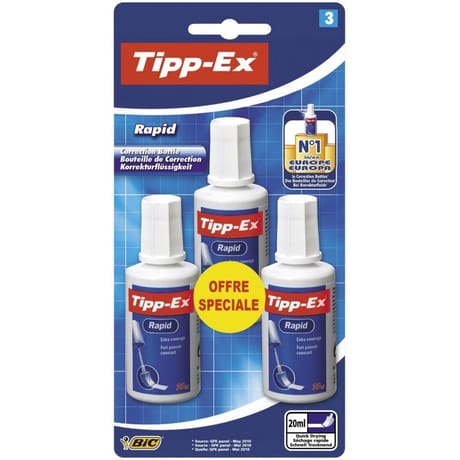 Bic flacon correcteur tipp-ex rapid x 3