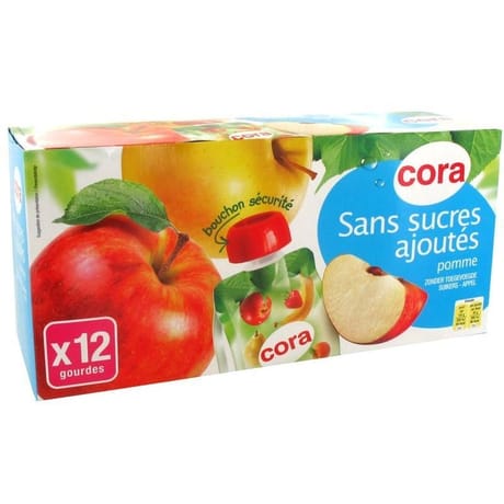 Cora gourdes purée de pommes sans sucres ajoutés 12 x 90g