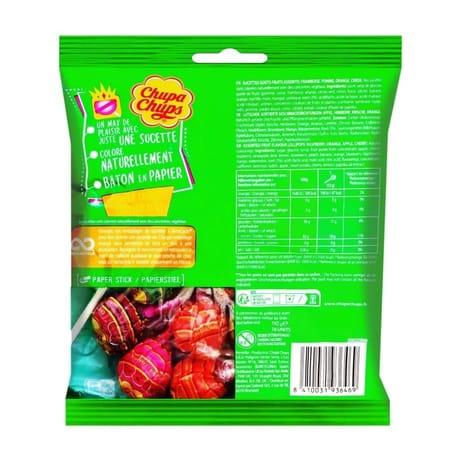 Chupa Chups sucettes aux fruits sachet 192g