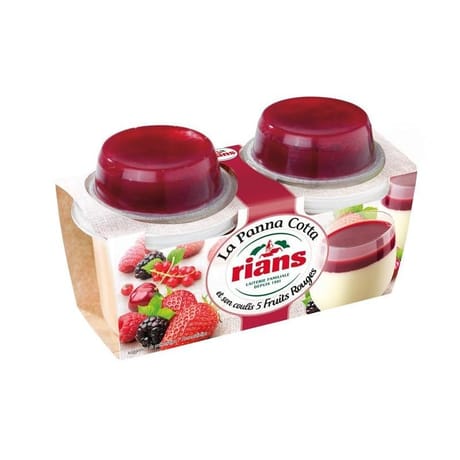 Rians panna cotta au coulis de 5 fruits rouges 2x120g