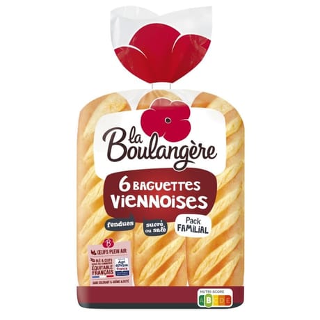 La Boulangère 6 baguettes viennoises nature 510g