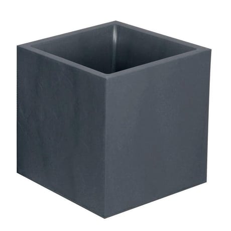 Pot carré volcania 40 cm double paroi anthracite 31 litres