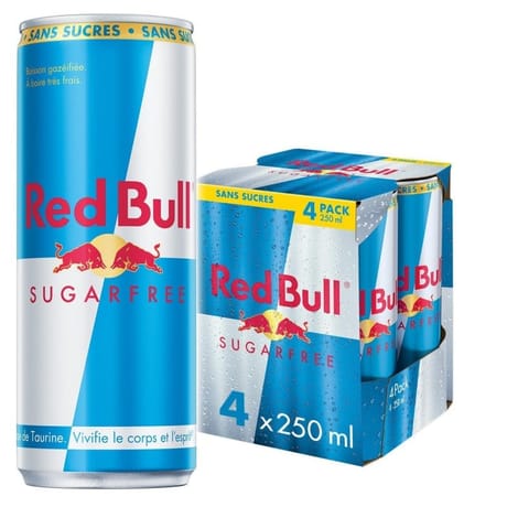 Red bull sans sucre 4x25 cl