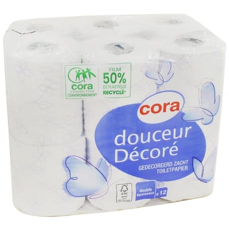 Cora papier toilette 2 plis décoré x12