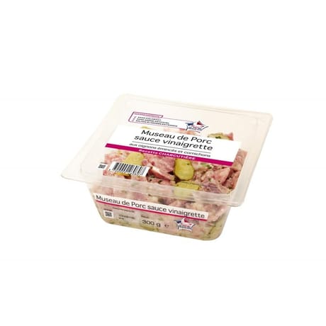 Museau de porc assaisonne aux oignons eminces et cornichons 300g