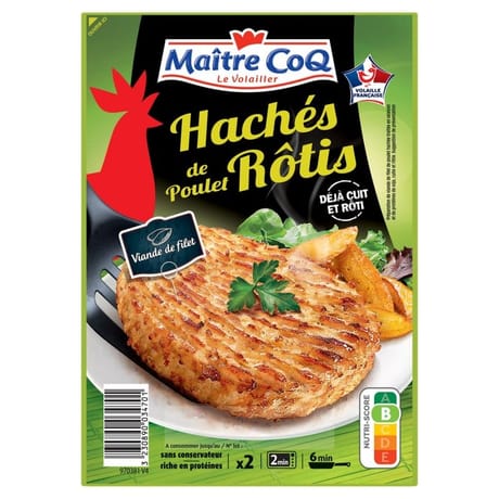 Maître Coq hachés de poulet rôtis 180g