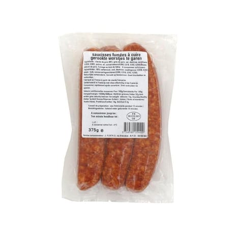 Saucisses fumées à cuire 3x125g