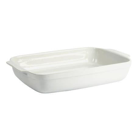 Plat à four rectangulaire 36.5x23.5cm coloris blanc