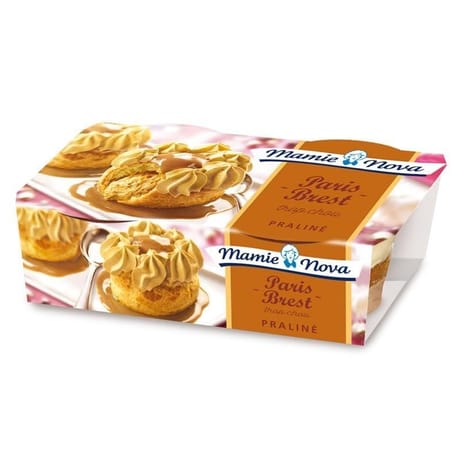 Mamie Nova Paris Brest chou fourré à la crème au praliné 2x90g