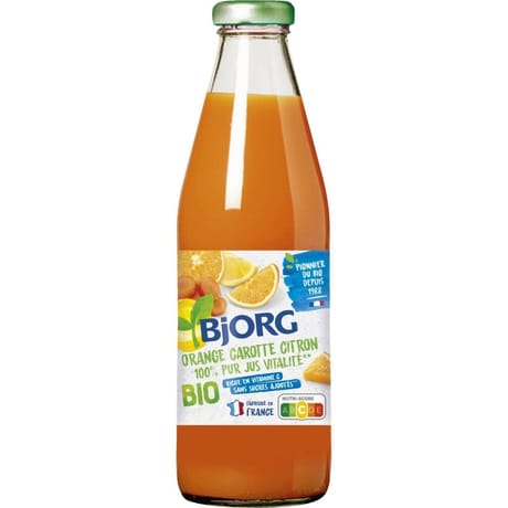 Bjorg jus vitalité orange carotte citron bio 75cl