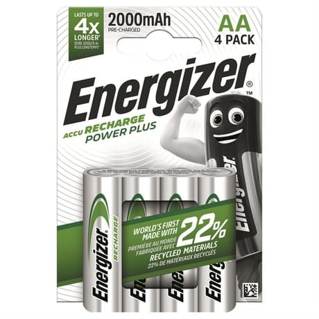 Energizer 4 piles rechargeables AA 2000 mAh déjà chargées 110g
