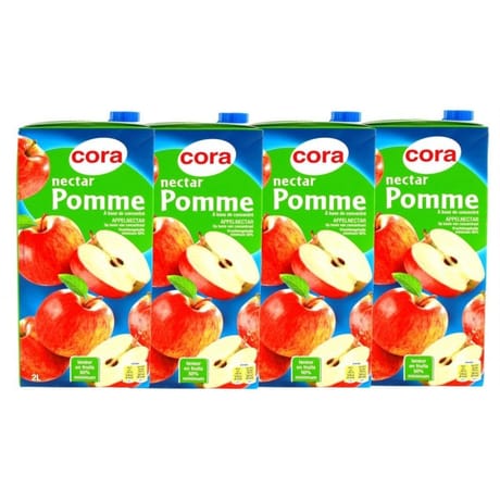 Cora nectar pomme brique 4x2L