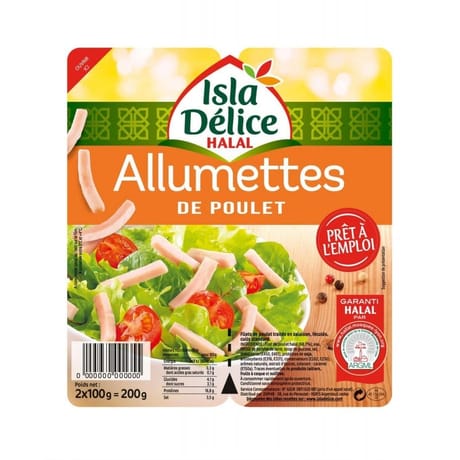 Isla Délice allumettes de poulet nature 2 x 100 g