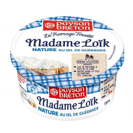 Paysan Breton fromage fouetté Madame Loïk nature au sel de Guérande 180g