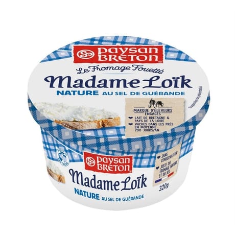 Paysan breton le fromage fouetté Mme Loïk nature au sel de Guérande 320g