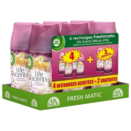Air wick recharge freshmatic life délices 4+2 offertes
