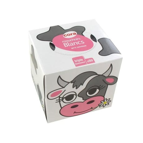 Cora mouchoirs cube enfant 3 plis x60