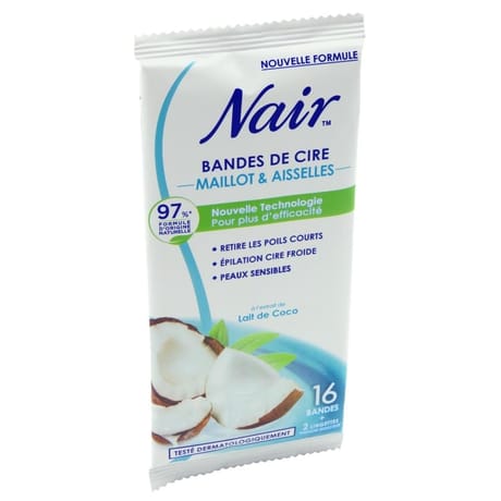 Nair bande de cire froide coco maillot & aisselles x16