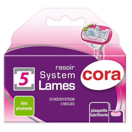 Cora recharges rasoir système féminin 5 lames x3