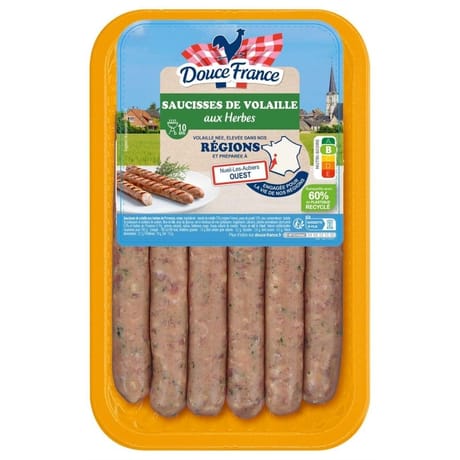Père Dodu saucisse volaille herbes x6 300g