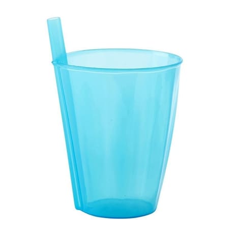 Mesa bella verre bleu translucide à paille intégrée 30cl