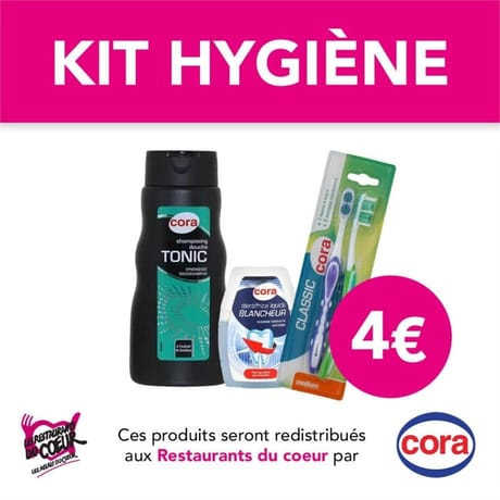 Kit hygiène restos du coeur 4 euros
