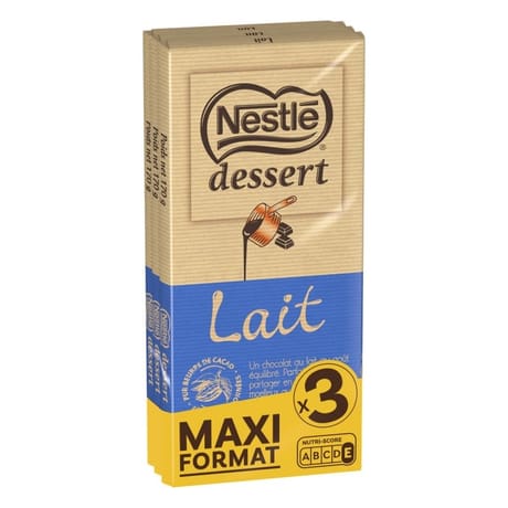 Nestlé dessert chocolat lait 3 x 170g