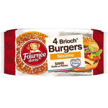 La Fournée Dorée 4 brioch' burger sésame 250g