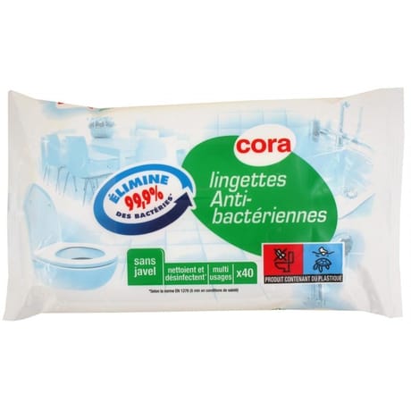 Cora recharge lingettes anti-bactériennes x40