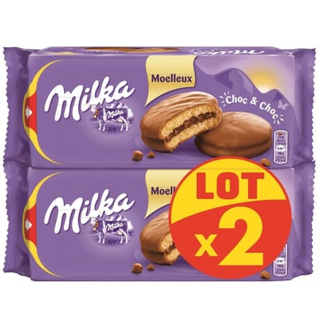 Milka choc & choc moelleux lot x2 350g