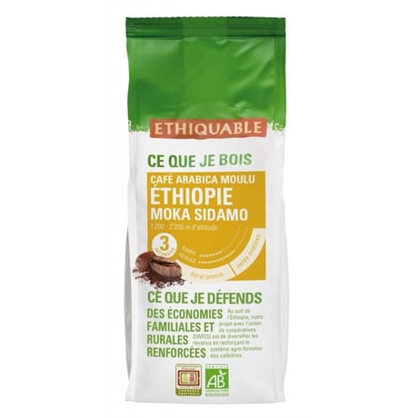 Ethiquable café pure origine moka Ethiopie bio 250g