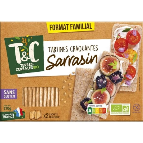 Terres et céréales tartines craquantes au sarrasin sans gluten bio  bio 270g