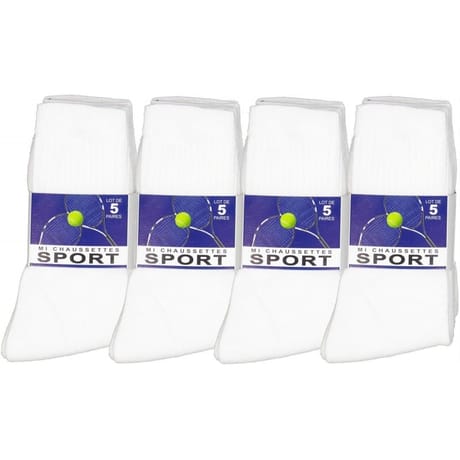 20 paires de mi chaussettes sport BLANC T39\42
