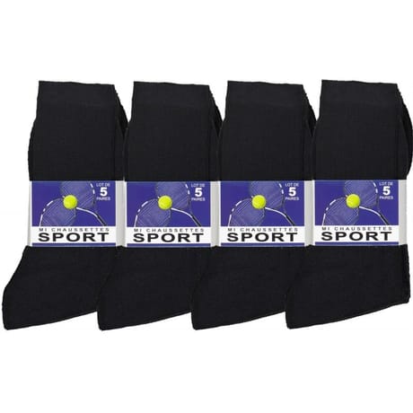 20 paires de mi chaussettes sport NOIR T43\46