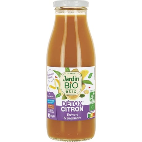 Jardin bio Etic boisson détox au citron bio bouteille 50cl