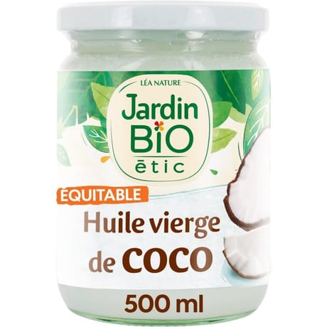 Jardin bio huile de coco vierge bocal verre 500ml