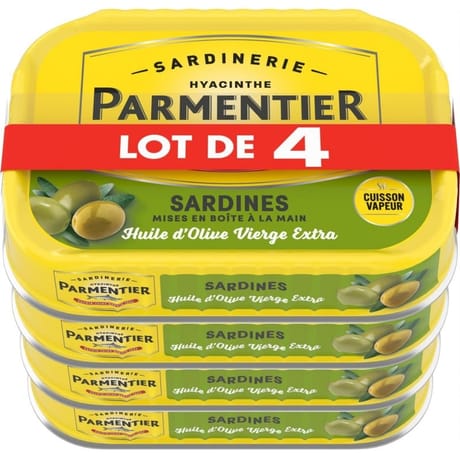 Parmentier sardines olive 135 g lot de 4 540g