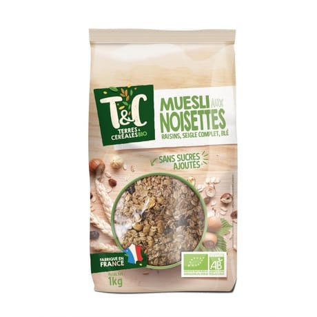 Terres et céréales muesli noisettes bio 1kg