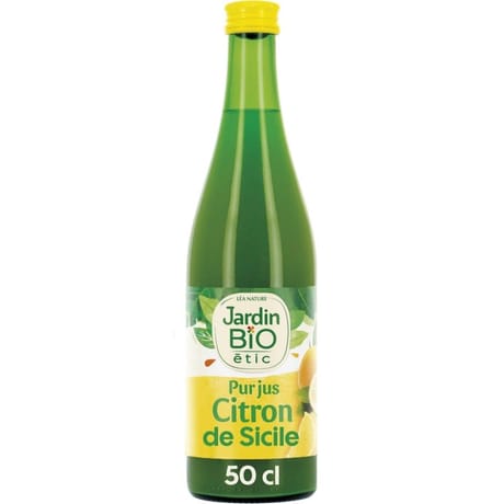 Jardin bio étic pur jus de citron bio bouteille 50cl