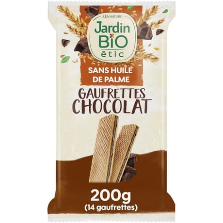 Jardin bio étic fine gaufrette chocolat bio étui de 200g