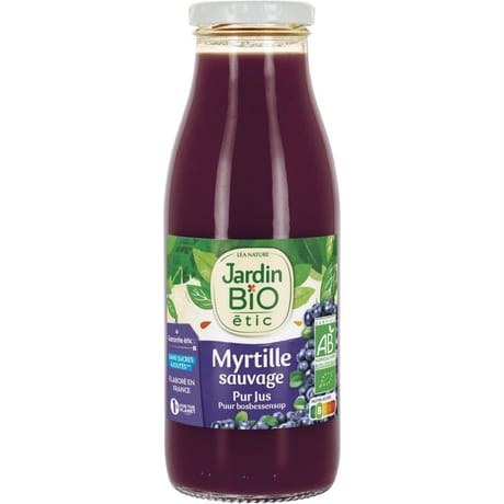 Jardin bio pur jus de myrtille bio 50cl