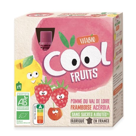 Vitabio  Cool fruits Pomme Framboise 4x90g