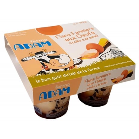 Ferme Adam flans aux oeufs nappé caramel 4x125g