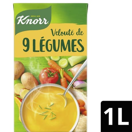 Knorr soupe liquide velouté de 9 légumes brique 1l