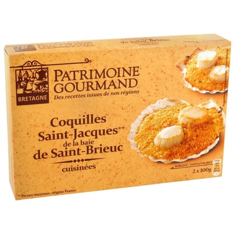 Patrimoine Gourmand 2 coquilles Saint Jacques de la baie de St Brieuc 200g