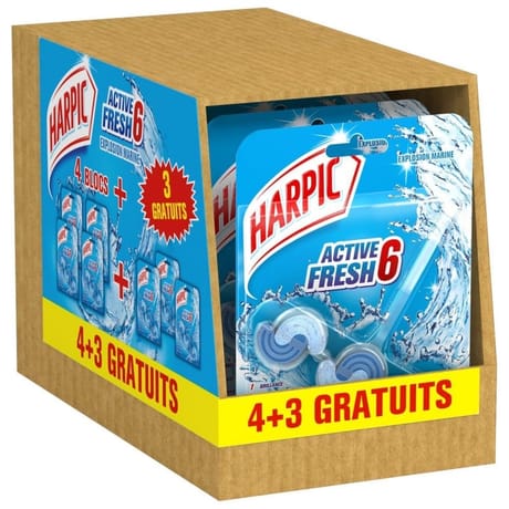 Harpic bloc active fresh explosion marine 4+3 offerts