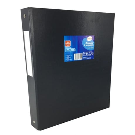 Cora classeur pvc 4 anneaux diam 30 mm dos 40 mm noir