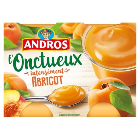 Andros onctueux spécialité d'abricots et de pêches 4x97g